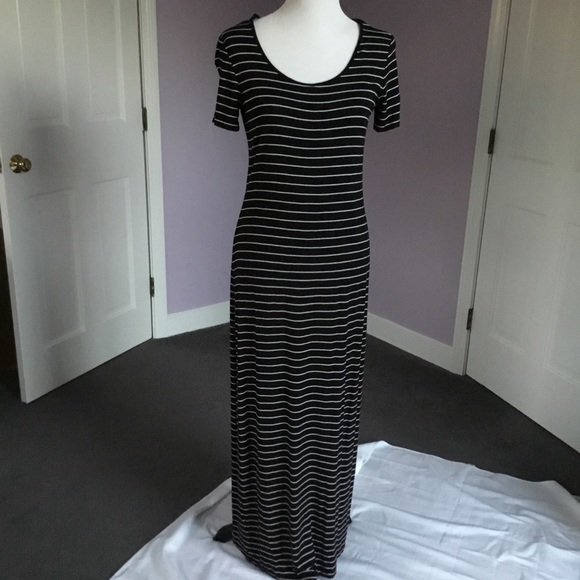 calvin klein striped maxi dress
